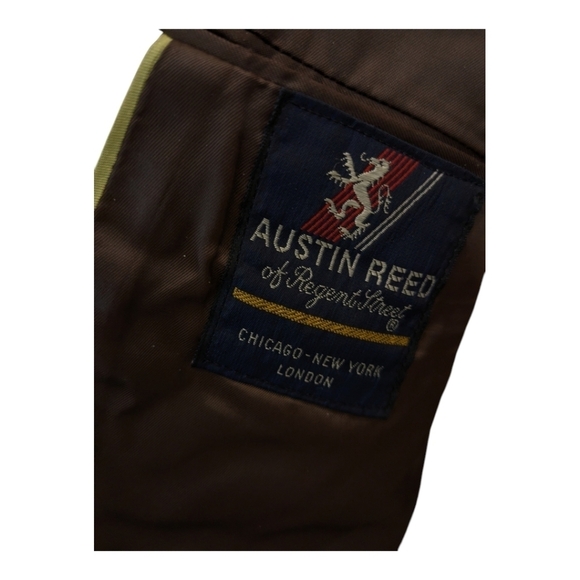 Austin Reed of Regent Street blazer brown virgin wool elbow pads tweed - Picture 5 of 13